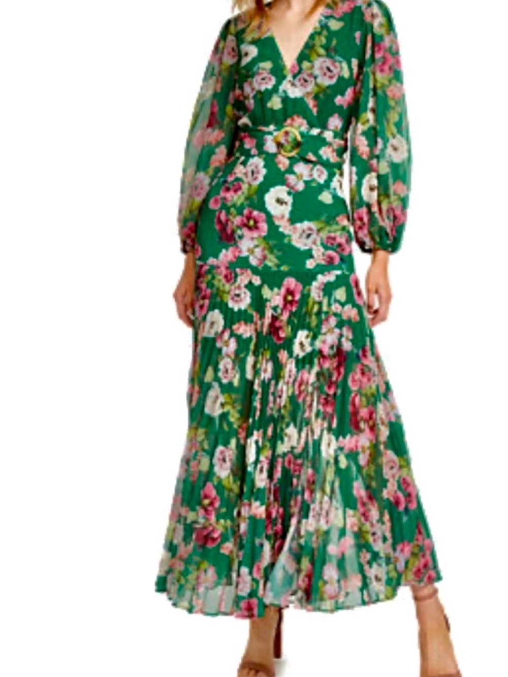 Bardot Green Floral Maxi Dress Size 6